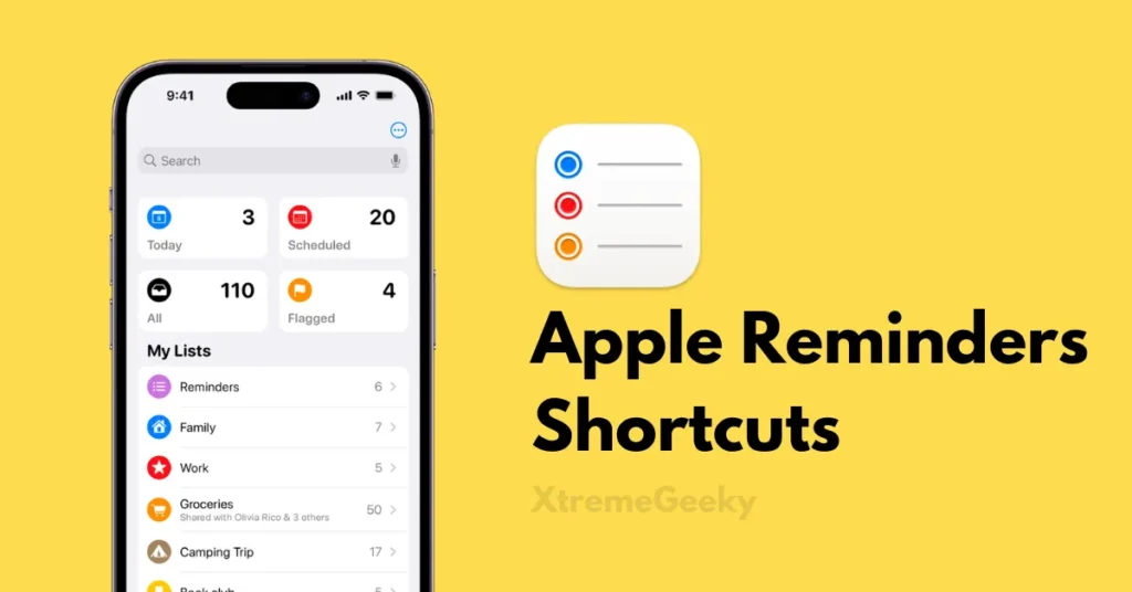 New Reminder shortcut for apple Reminders